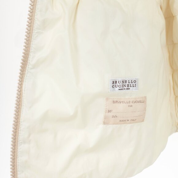 Brunello Cucinelli SS/15 Ecru Taffeta Quilted Down Vest - Picture 9 of 13
